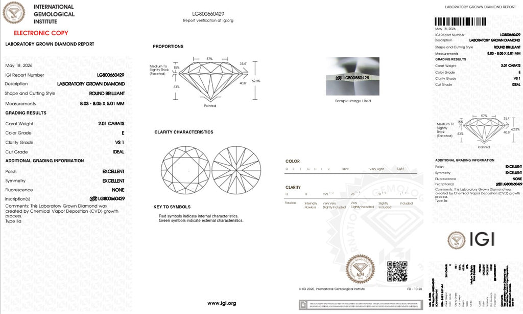 4.0ct Total Weight Lab Grown Earrings