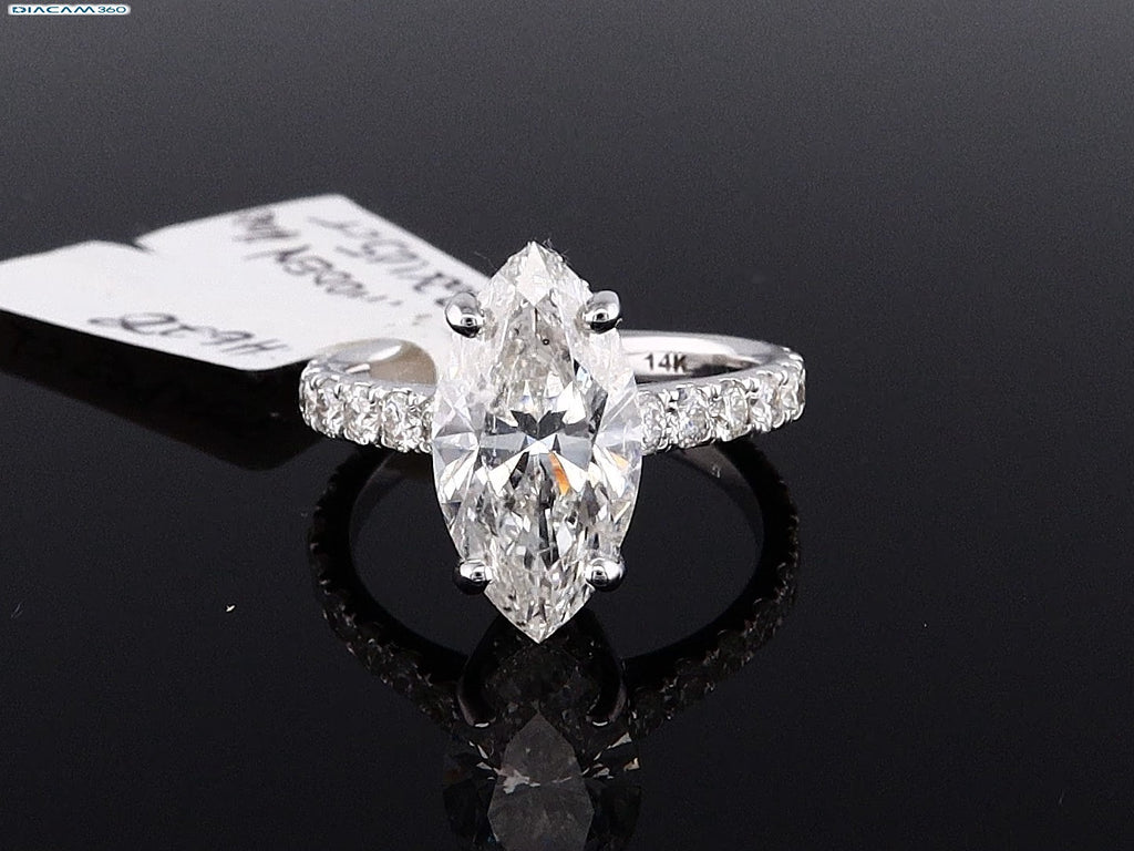 3.26ct Marquise Halo Ring