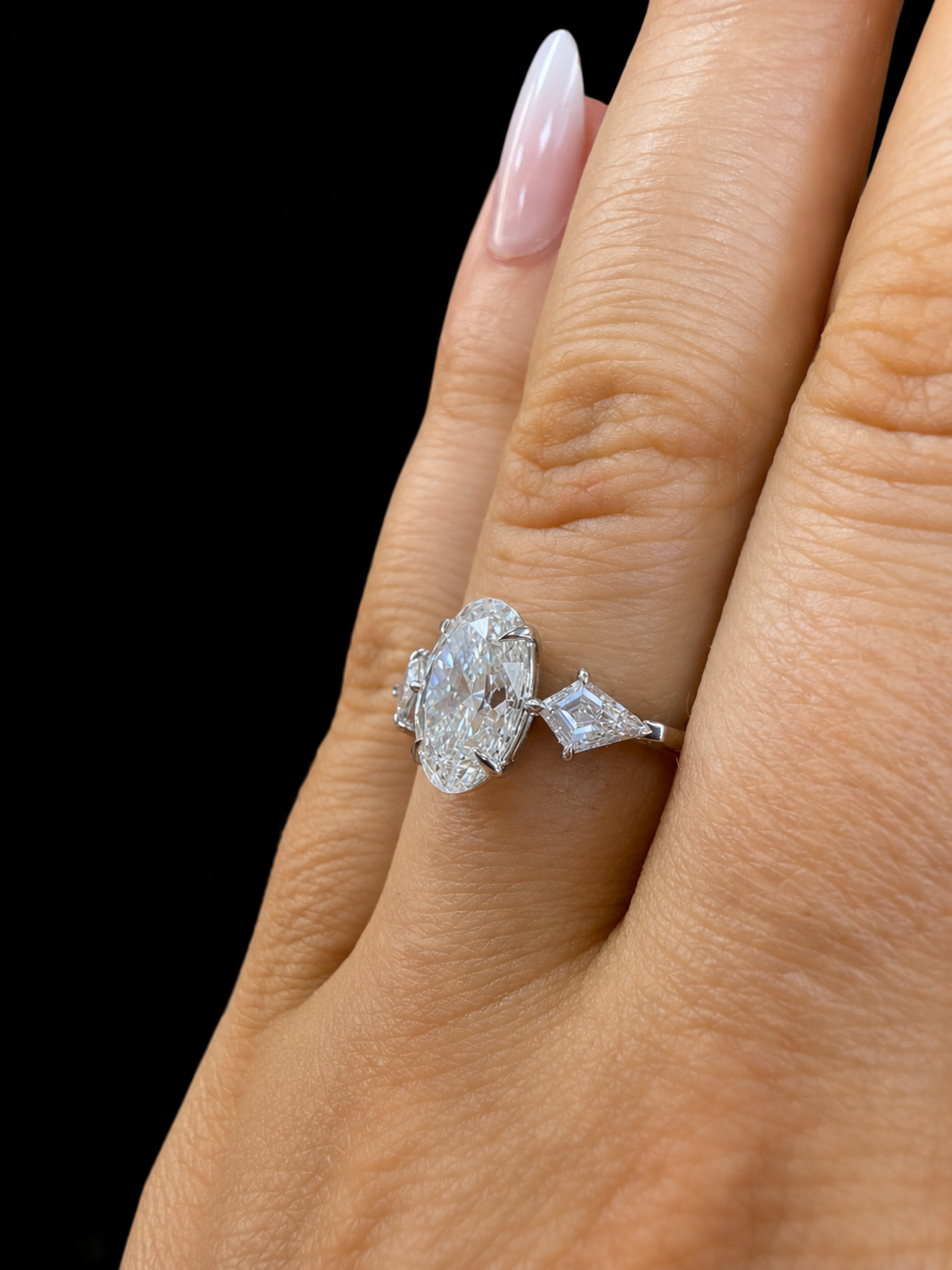 2.0ct Oval Cut Three Stone Engagement Ring