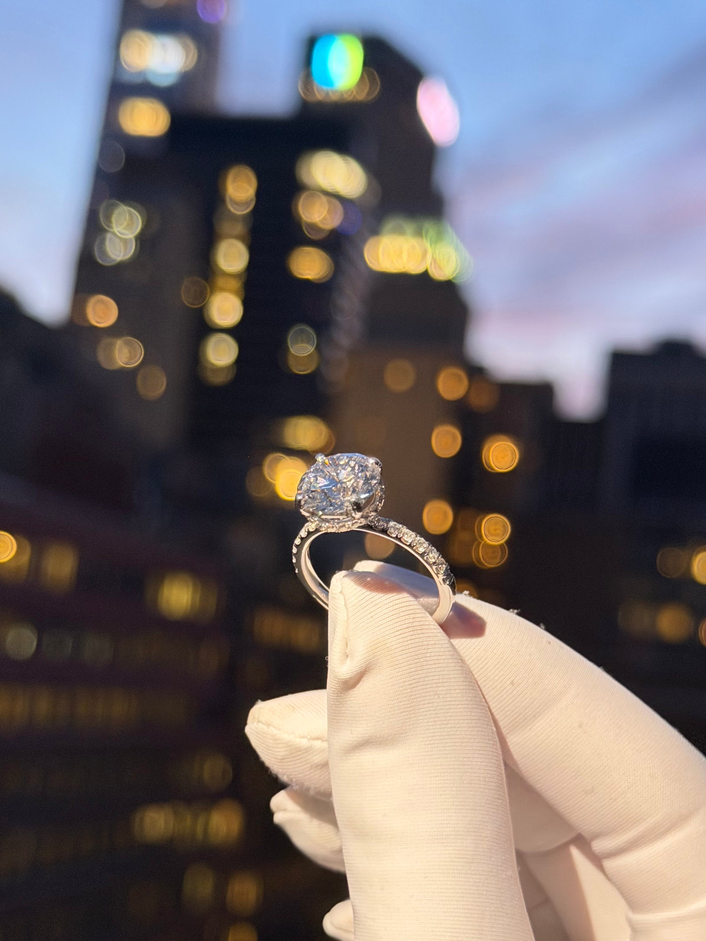 3.02ct Round Lab Grown Engagement Ring