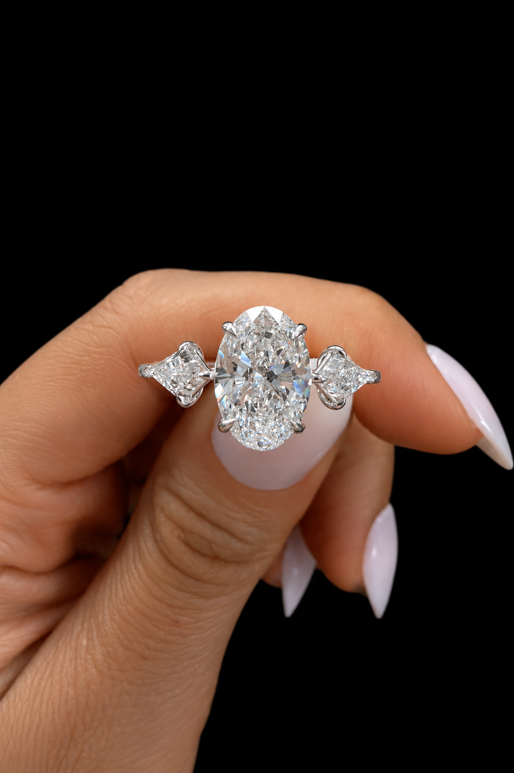 2.0ct Oval Cut Three Stone Engagement Ring