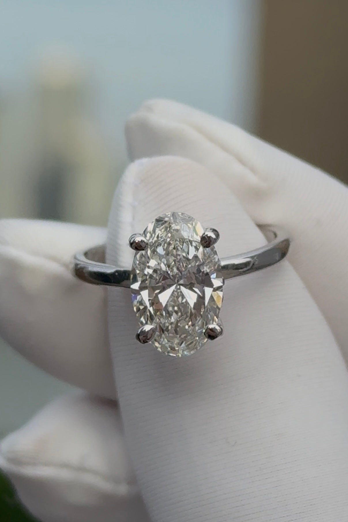 2.60ct Oval Lab Grown Solitaire Engagement Ring