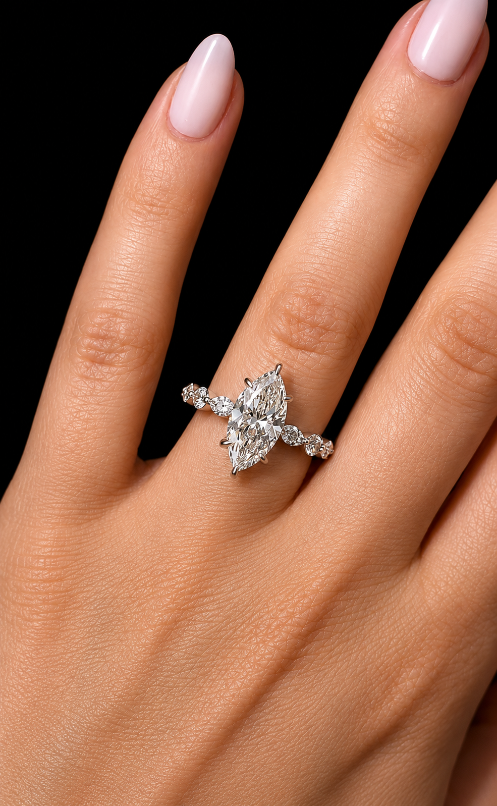 2.50ct Marquise Cut Lab Grown Engagement Ring