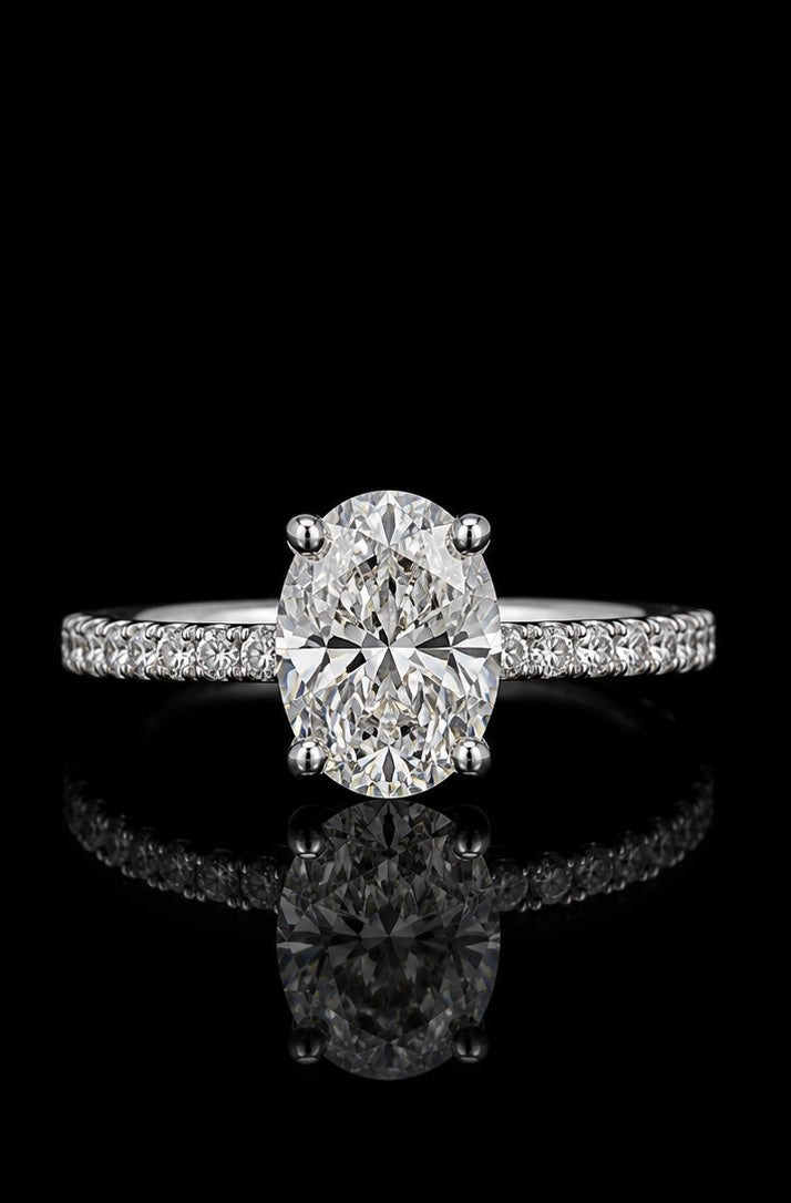 3.02ct Oval Lab Grown Engagement Ring
