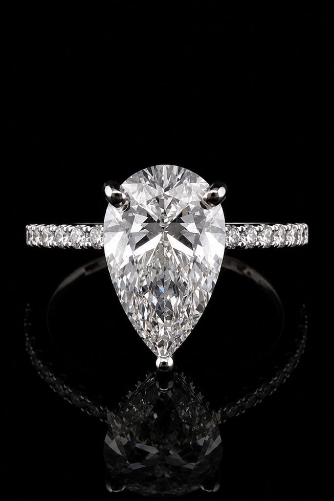 4.26ct Pear Shape Lab Grown Engagement Ring