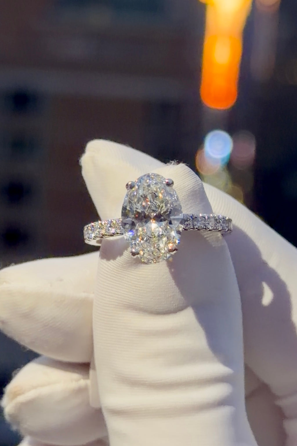 3.02ct Oval Lab Grown Engagement Ring
