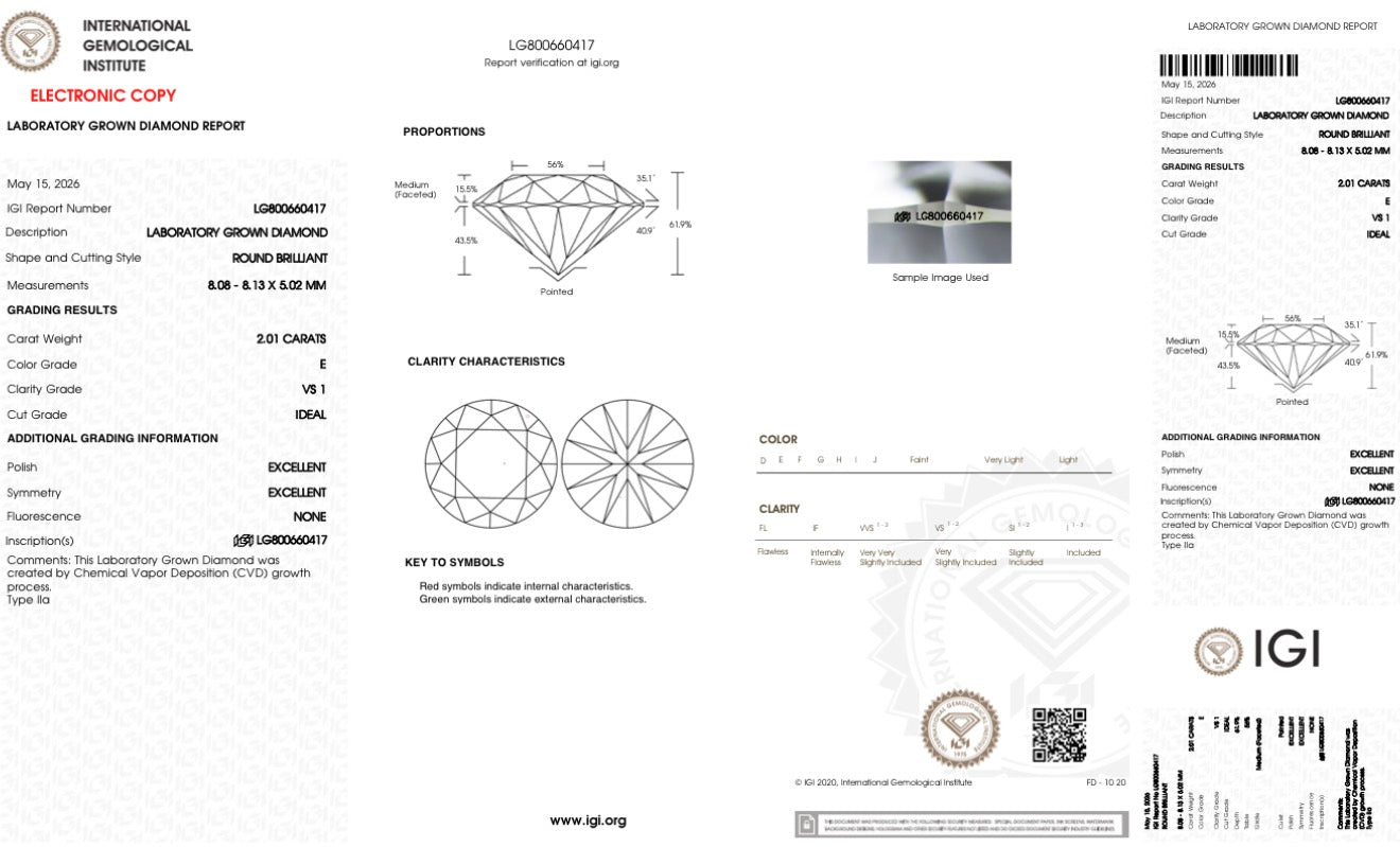 4.0ct Total Weight Lab Grown Earrings