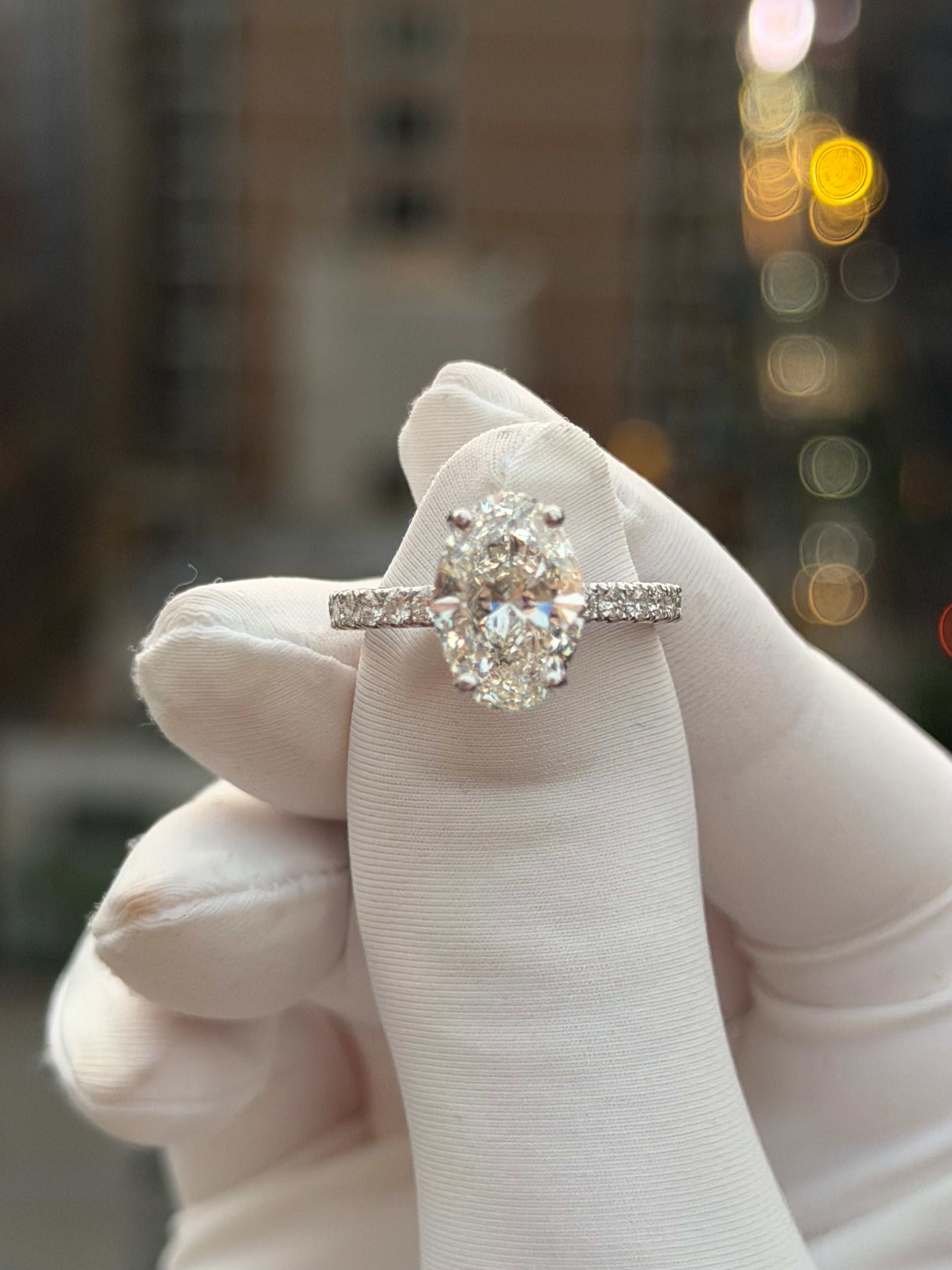 3.02ct Oval Lab Grown Engagement Ring