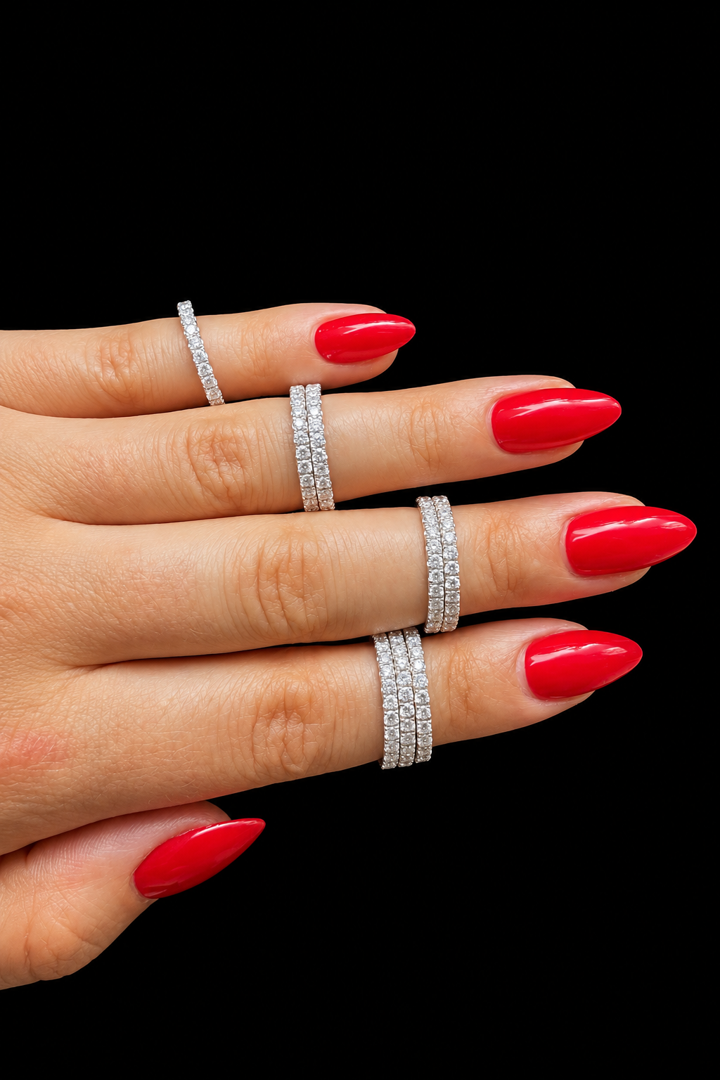 1.0ct Round Lab Grown 3/4 Way Wedding Band