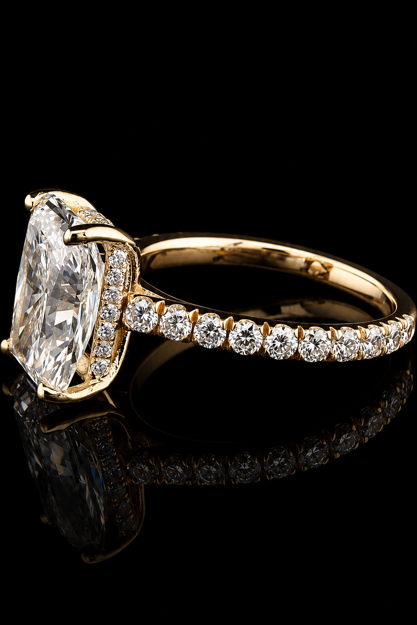 4.02ct Radiant Cut Lab Grown Engagement Ring