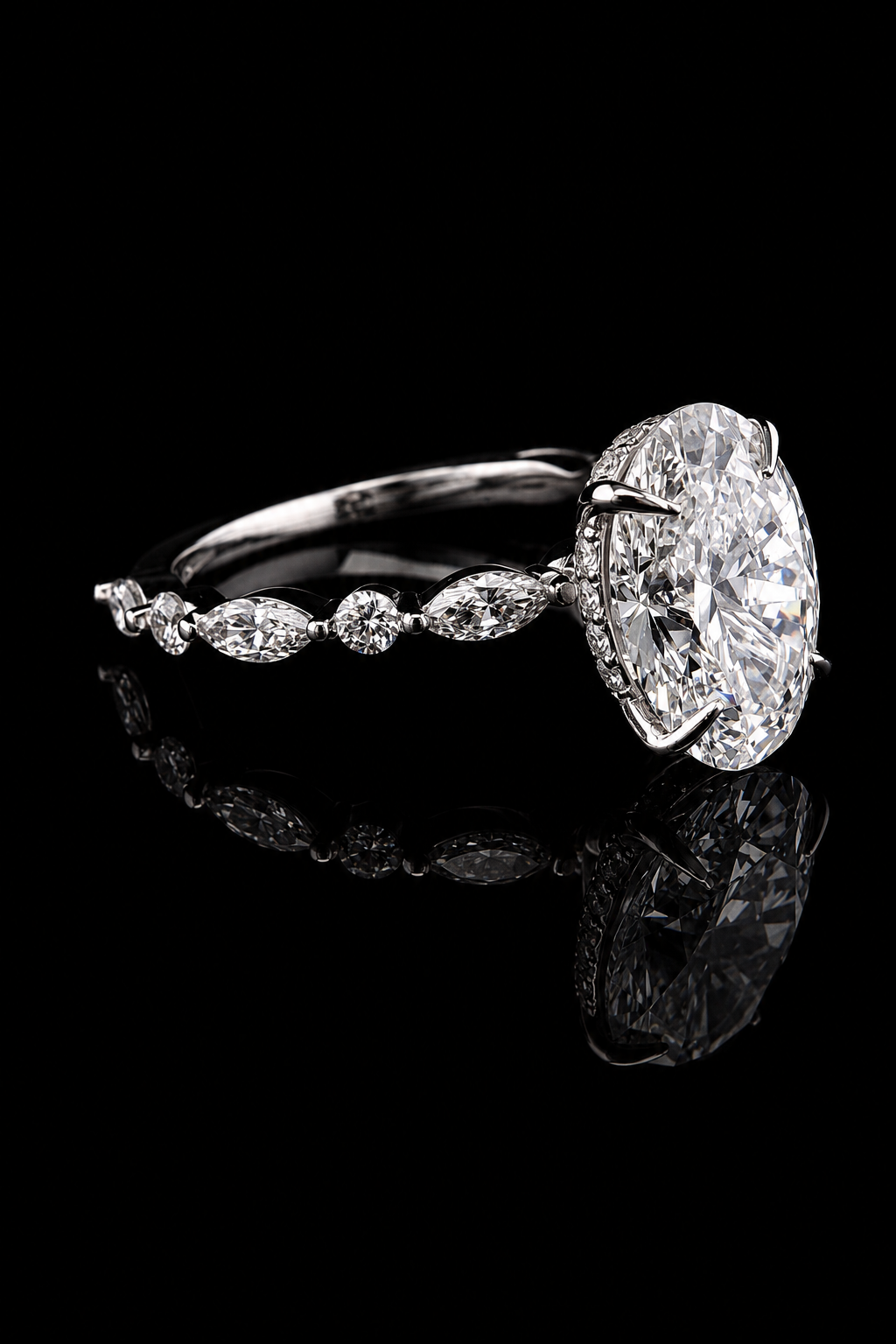 3.02ct Oval Cut Lab Grown Engagement Ring