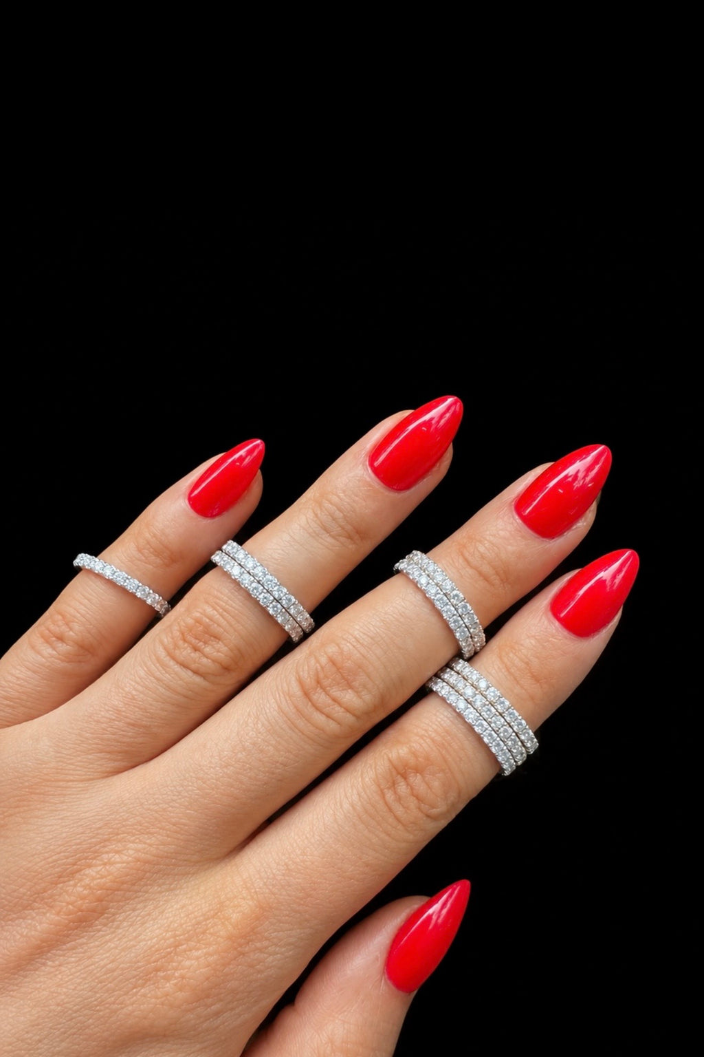 1.0ct Round Lab Grown 3/4 Way Wedding Band