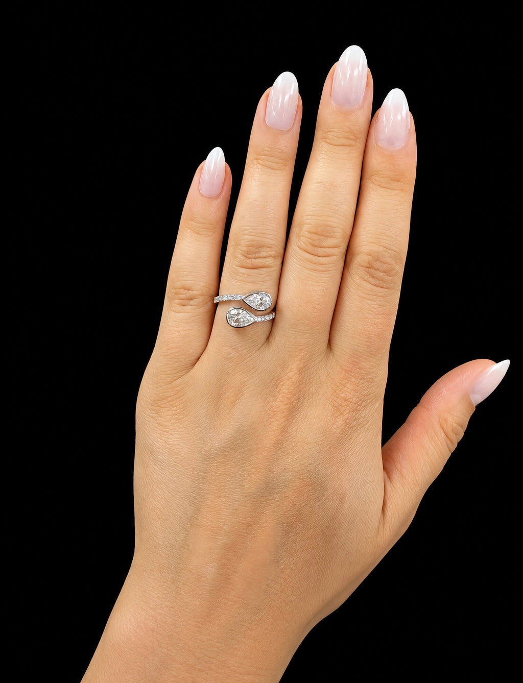 1.20ct Pear Cut Bezel Lab Grown Engagement Ring