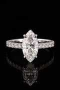 3.26ct Marquise Cut Lab Grown Engagement Ring