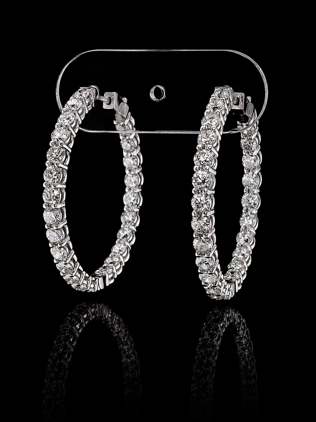 6.44ct Round Lab Grown Diamond Hoop Earrings