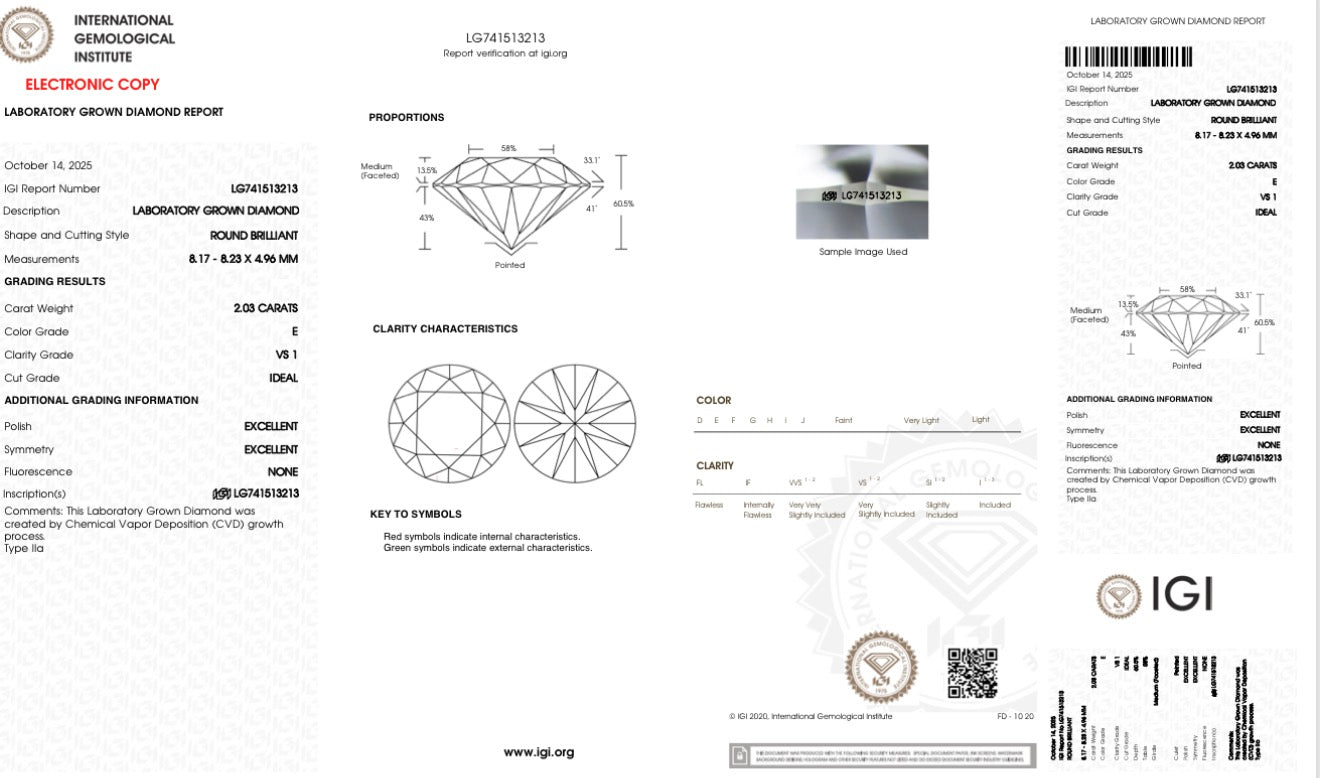 2.03 Round Lab Grown Ring