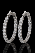6.44ct Round Lab Grown Diamond Hoop Earrings
