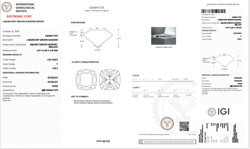1.59ct Square Cushion Halo Lab Grown Engagement Ring