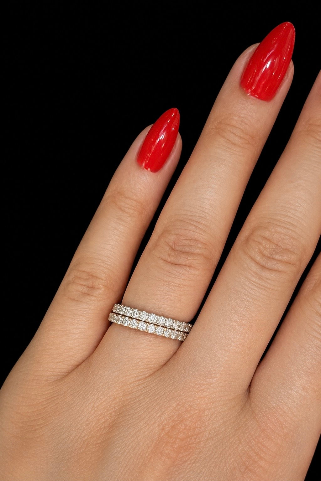 1.0ct Round Lab Grown 3/4 Way Wedding Band