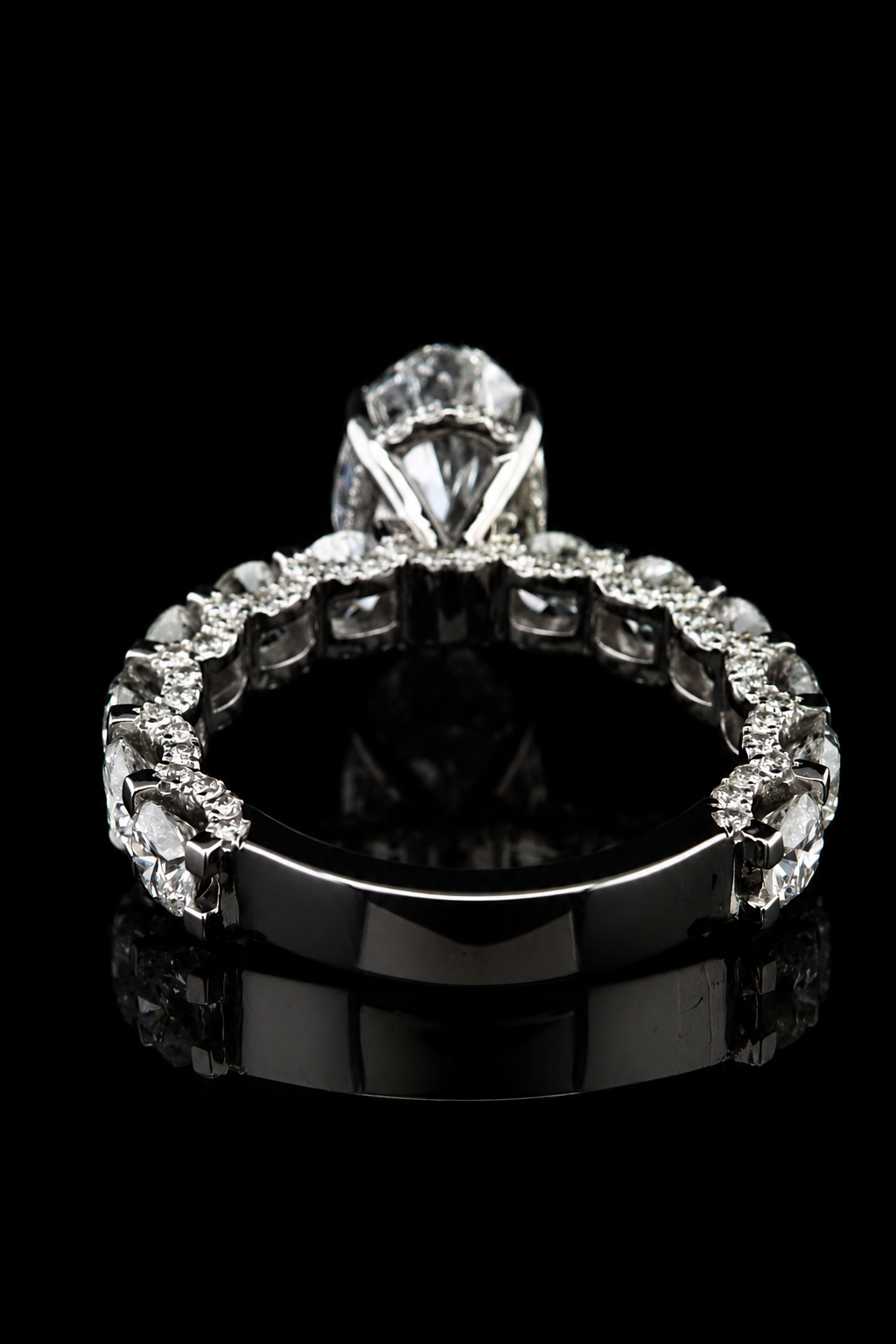 3.09ct Oval Cut Fully Flooded Lab Grown Engagement Ring
