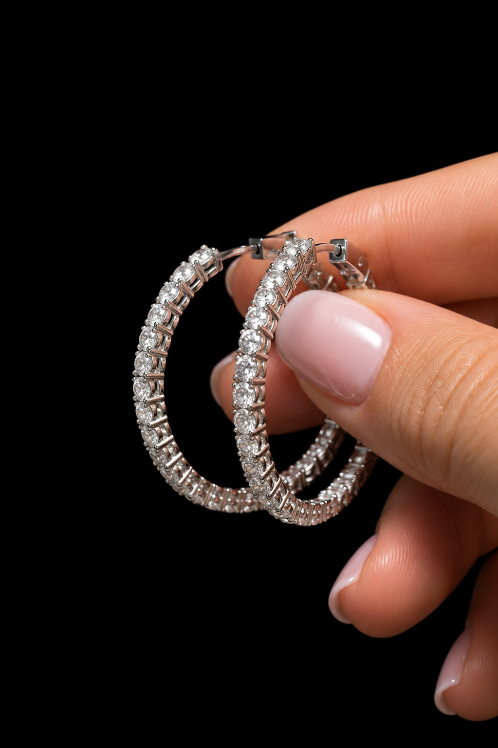6.44ct Round Lab Grown Diamond Hoop Earrings