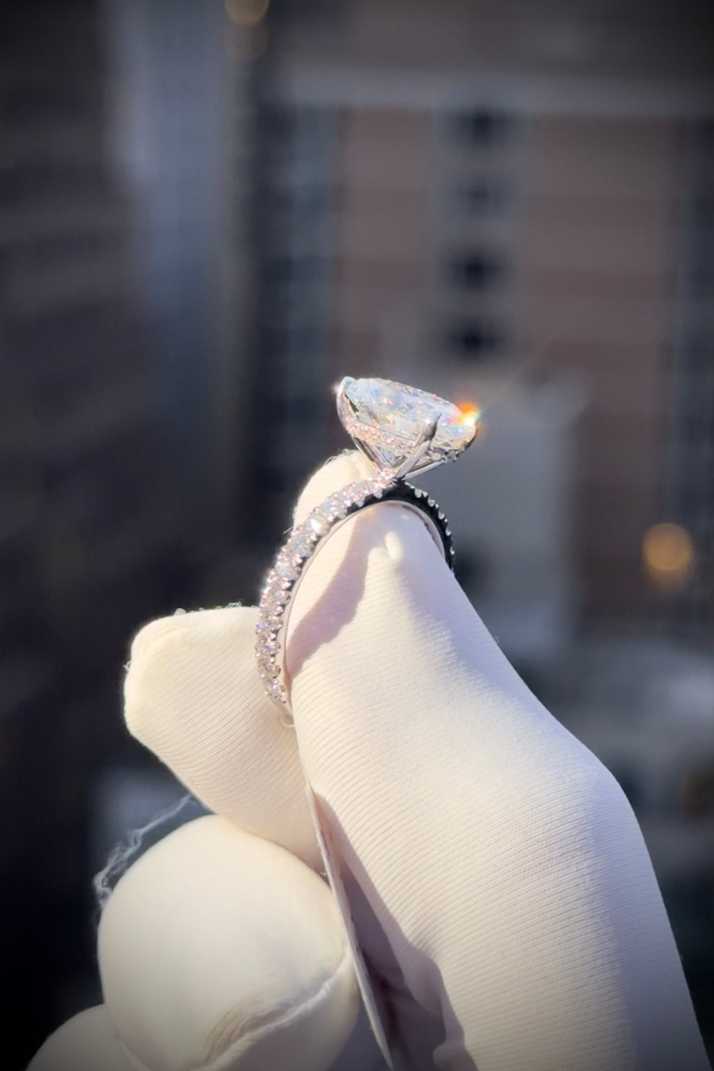 3.02ct Oval Lab Grown Engagement Ring