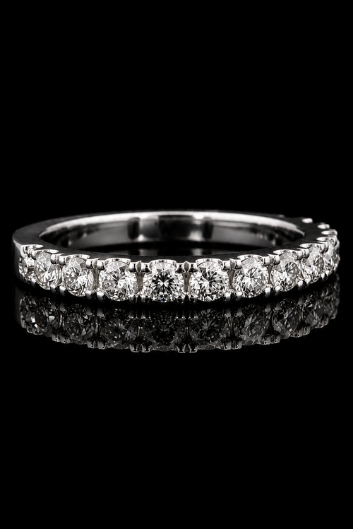 1.0ct Round Lab Grown 3/4 Way Wedding Band
