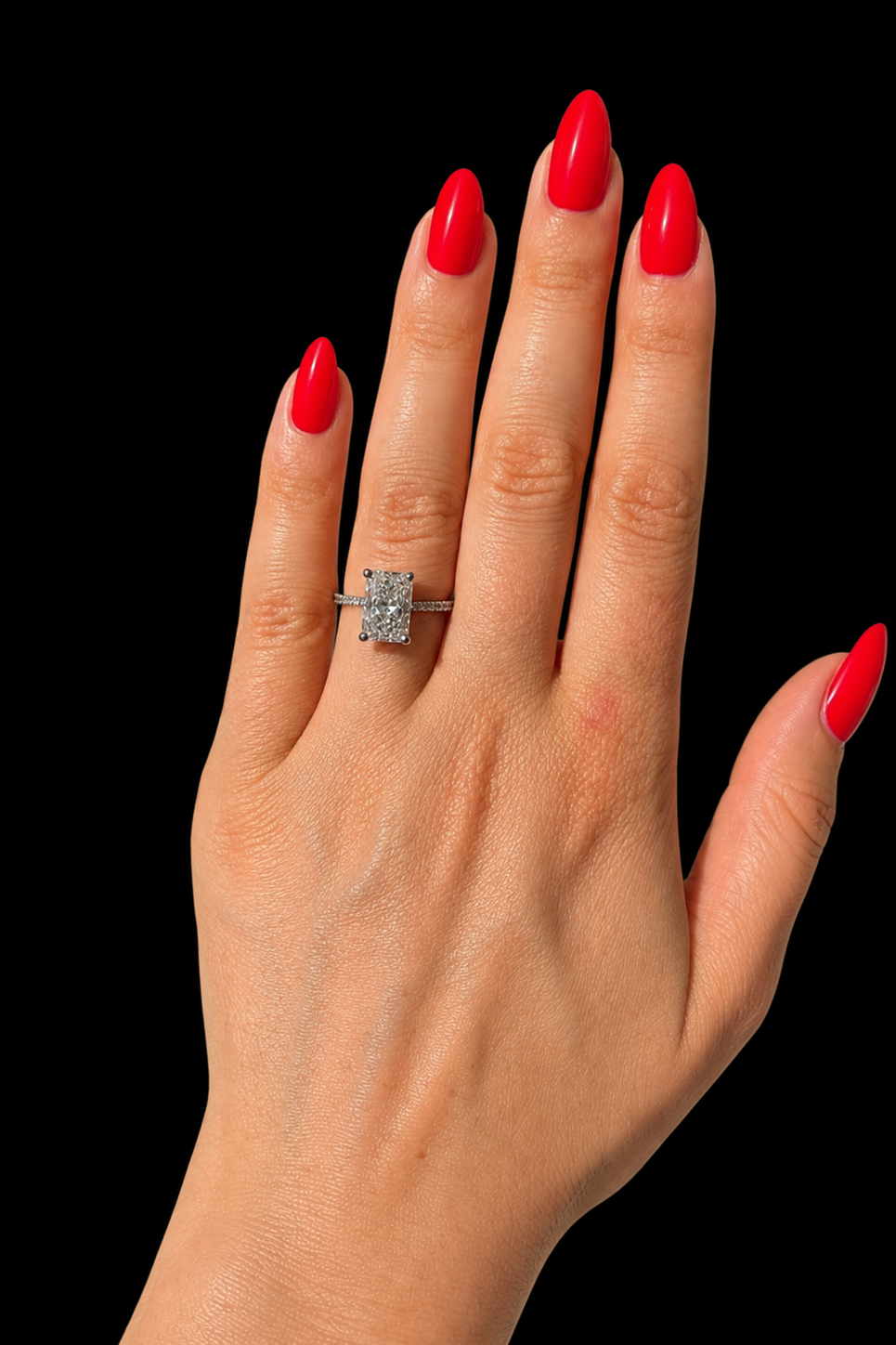 4.02ct Radiant Cut Lab Grown Engagement Ring