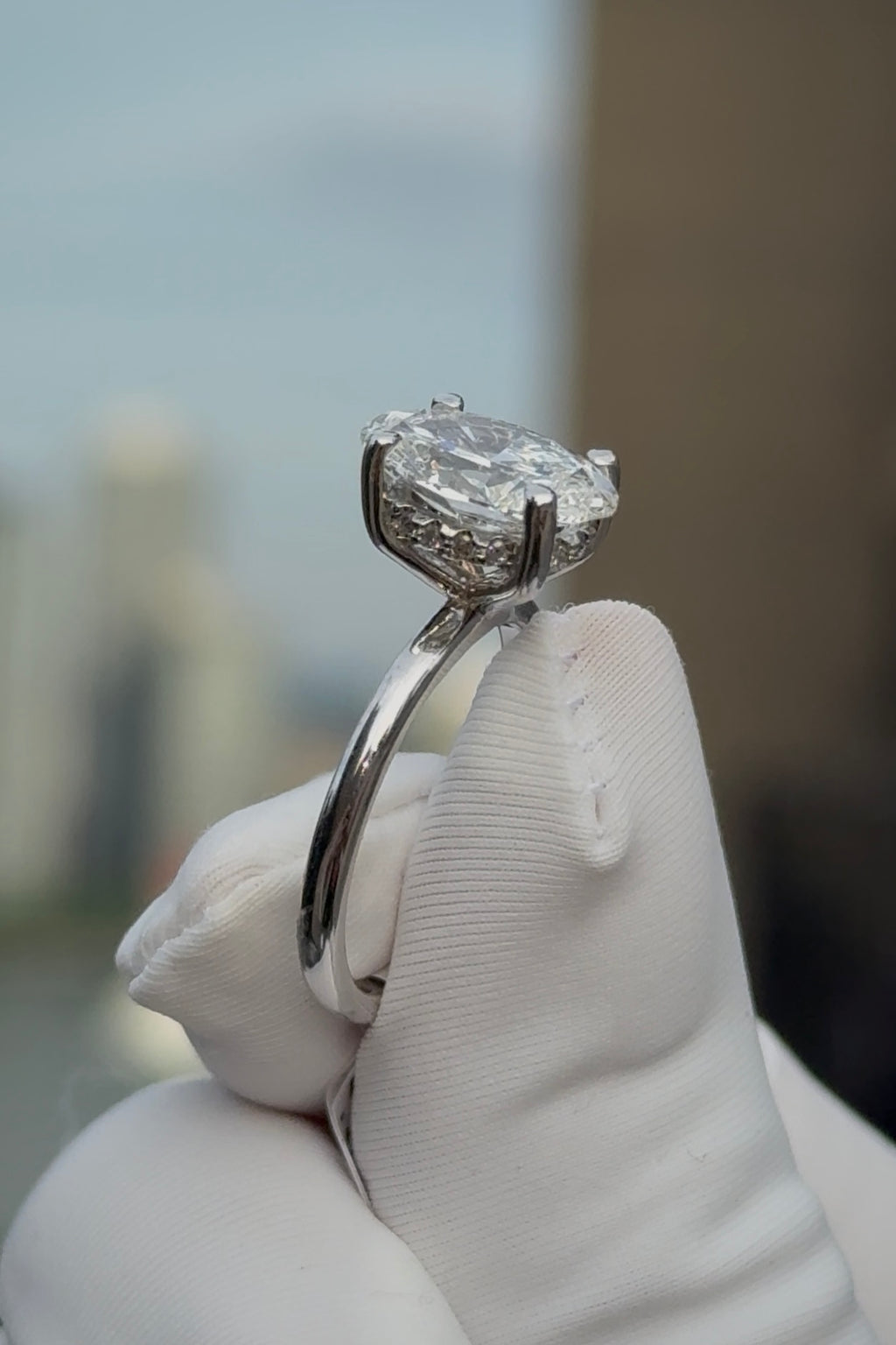 2.60ct Oval Lab Grown Solitaire Engagement Ring