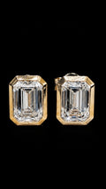 4.0ct Total Weight Emerald Cut Bezel Studs