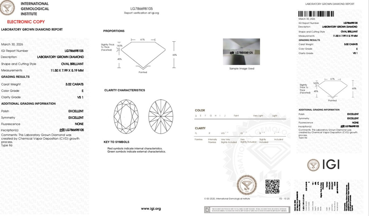 3.02ct Oval Lab Grown Engagement Ring