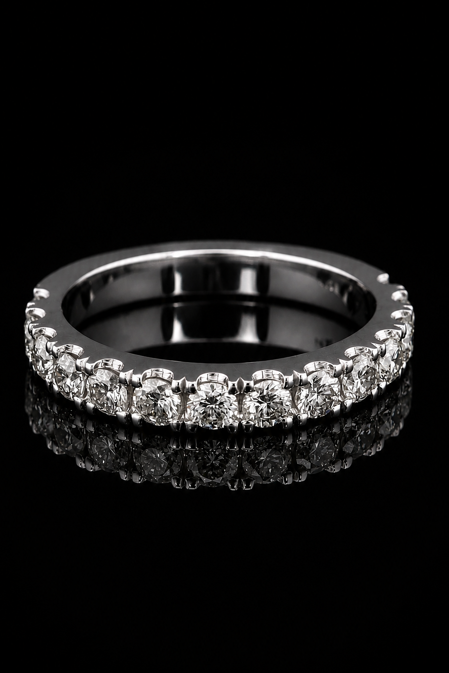 1.0ct Round Lab Grown 3/4 Way Wedding Band