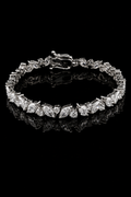 10.0ct Total Weight Marquise Round Cut Lab Grown Tennis Bracelet