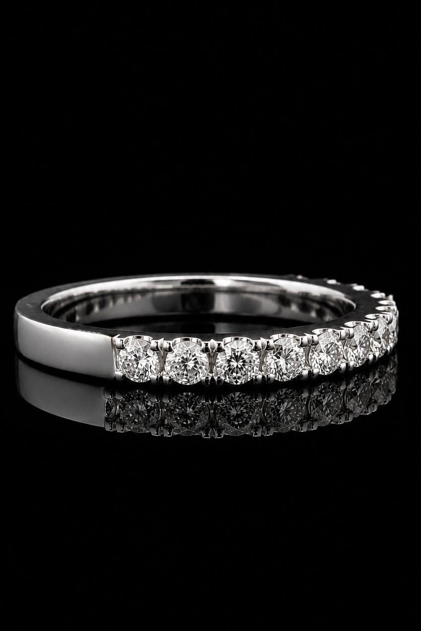 1.0ct Round Lab Grown 3/4 Way Wedding Band