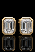 4.0ct Total Weight Emerald Cut Bezel Studs