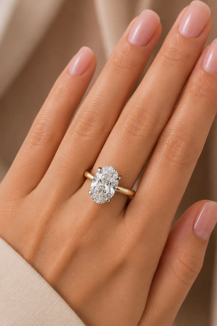 3.01ct Oval Cut Solitaire Lab Grown Engagement Ring