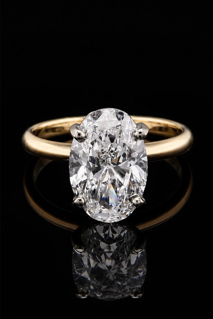 3.01ct Oval Cut Solitaire Lab Grown Engagement Ring