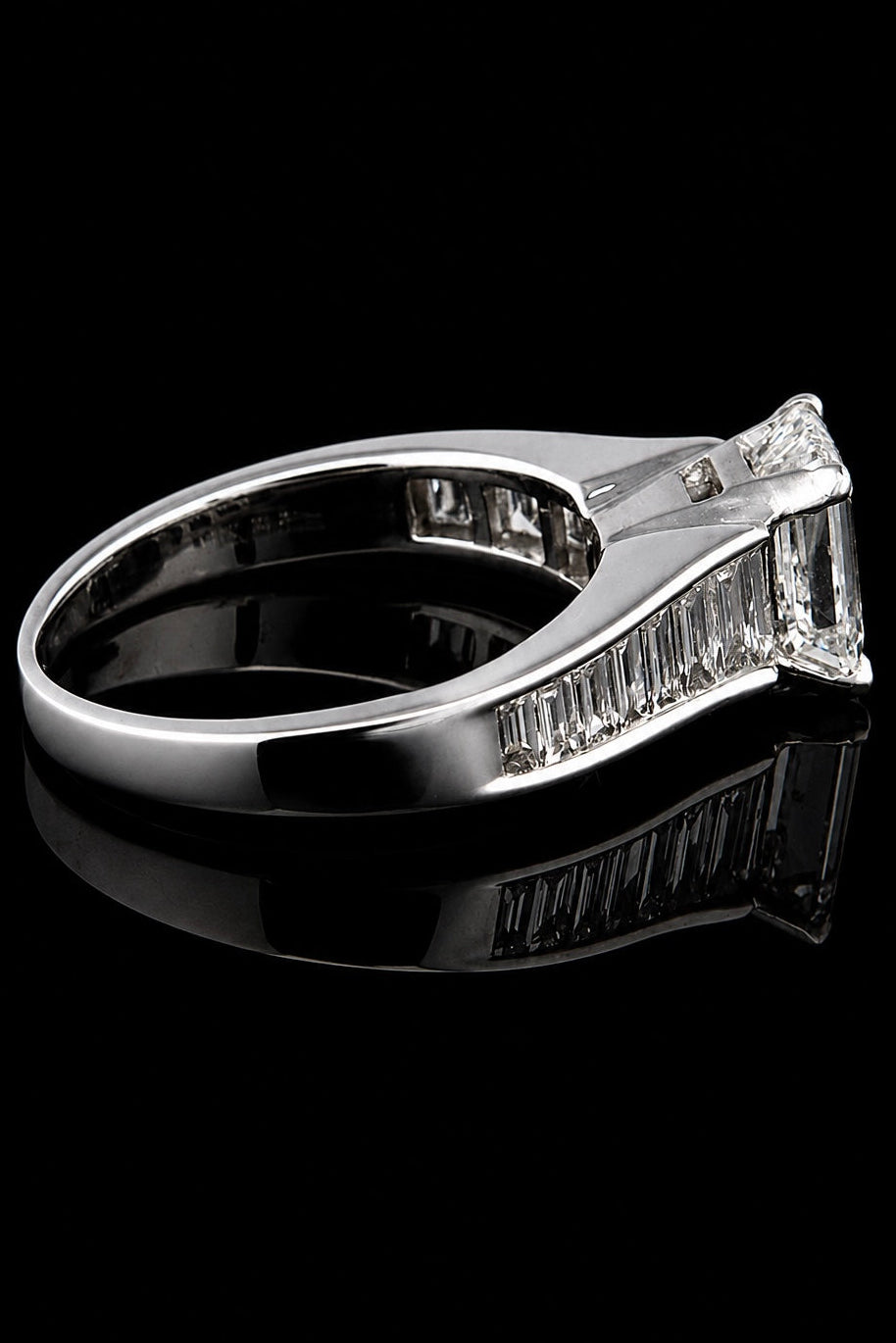 1.50ct Emerald Cut Lab Grown Engagement Ring