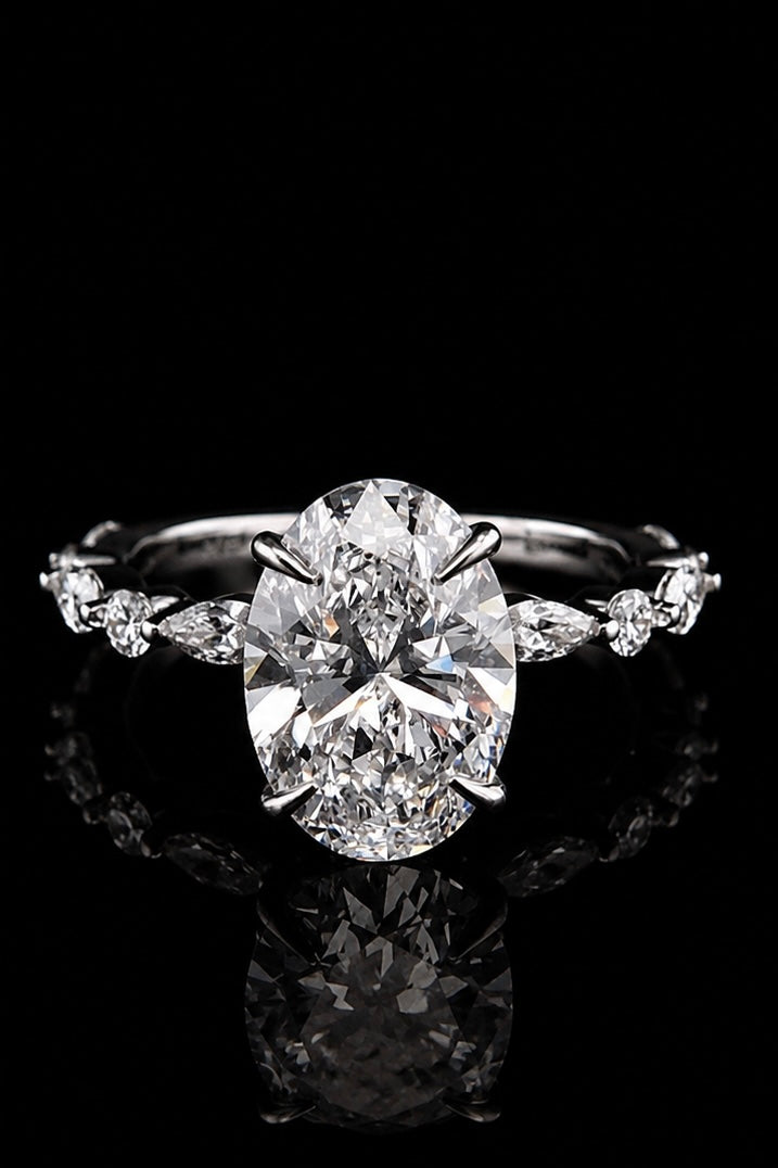 3.02ct Oval Lab Grown Engagement Ring