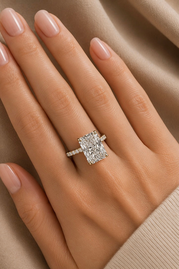 4.02ct Radiant Cut Lab Grown Engagement Ring