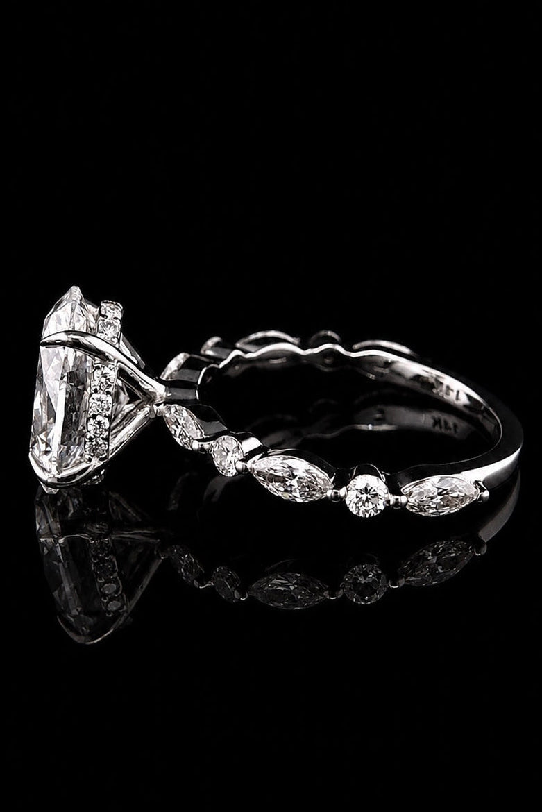 3.02ct Oval Cut Lab Grown Engagement Ring