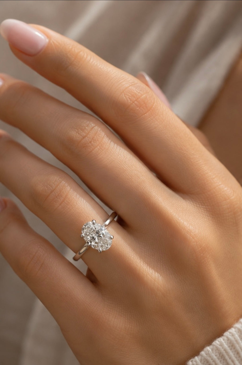 2.60ct Oval Lab Grown Solitaire Engagement Ring