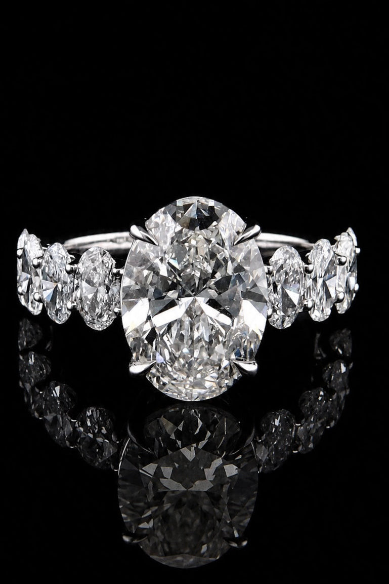 3.08ct Oval Cut Lab Grown Engagement Ring