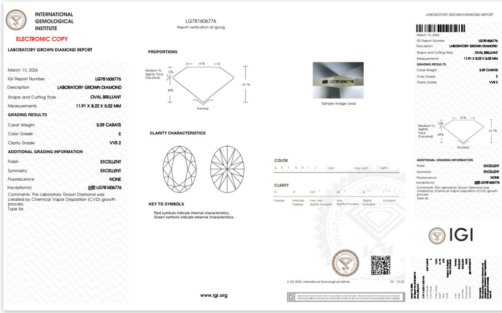 3.09ct Oval Lab Grown Engagement Ring