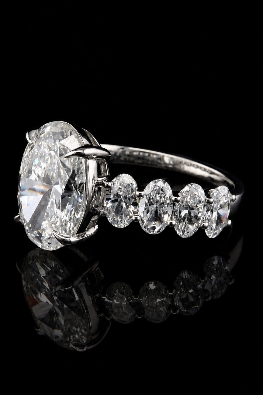 3.08ct Oval Cut Lab Grown Engagement Ring