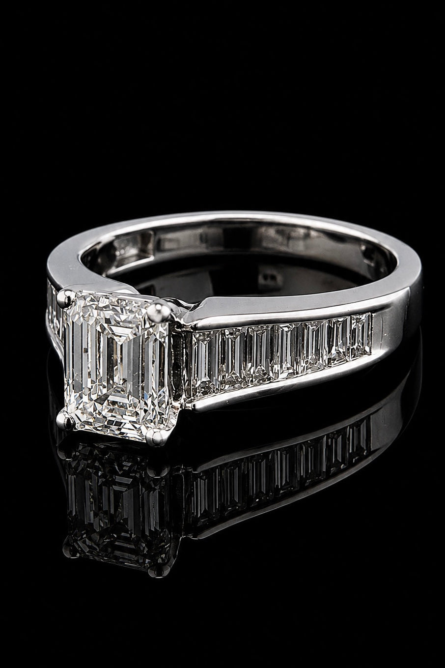 1.50ct Emerald Cut Lab Grown Engagement Ring