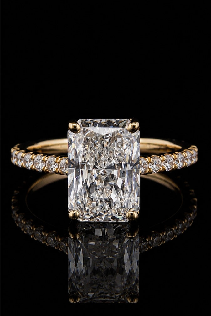 4.02ct Radiant Cut Lab Grown Engagement Ring