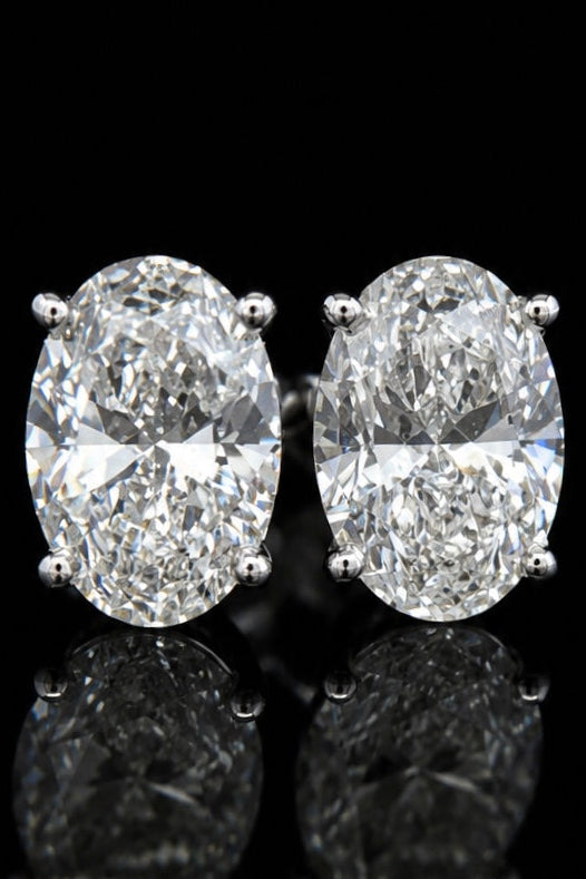 4.0ct Oval Cut Lab Grown Diamond Studs