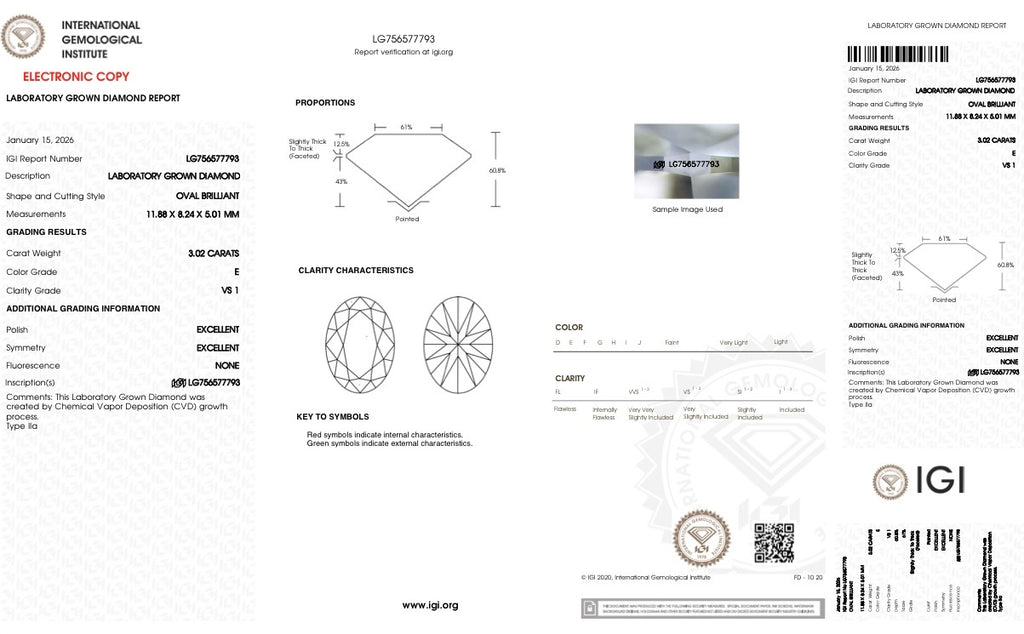 3.02ct Oval Lab Grown Engagement Ring