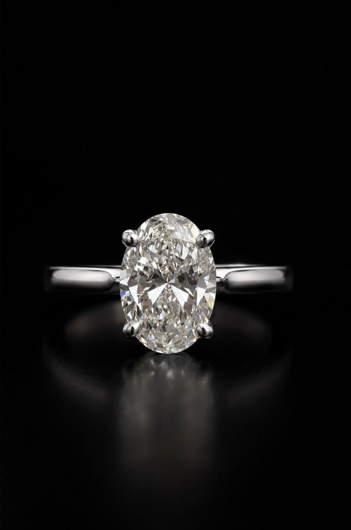 2.60ct Oval Lab Grown Solitaire Engagement Ring
